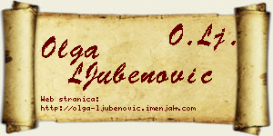 Olga LJubenović vizit kartica